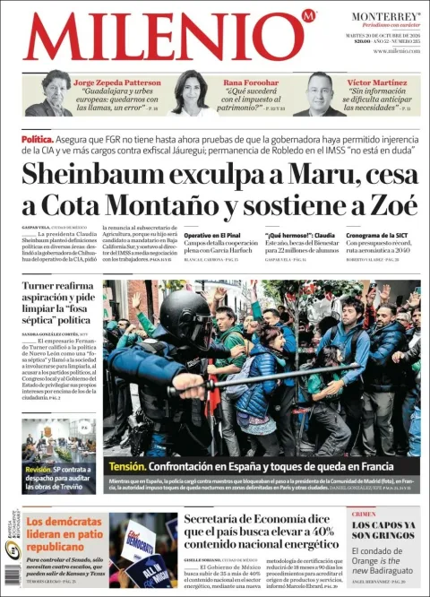 Portada de Milenio Monterrey