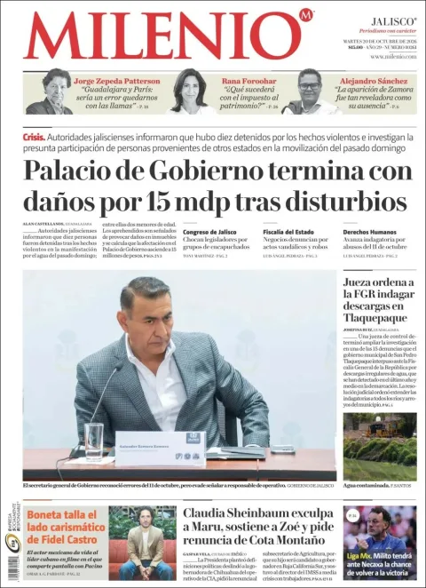 Portada de Milenio Jalisco
