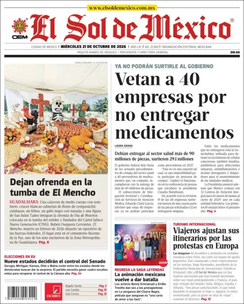 Portada de El Sol de México