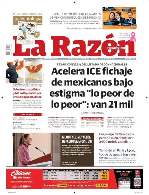 Portada de La Razón