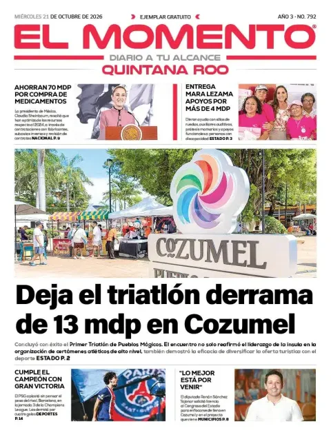 Portada de El Momento Quintana Roo