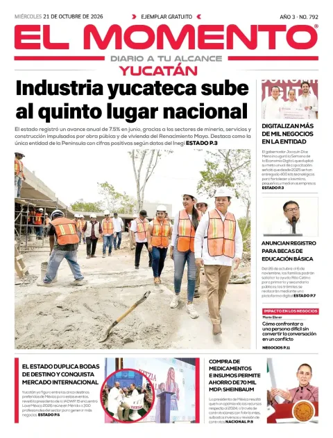 Portada de El Momento Yucatán