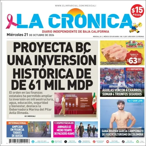 Portada de La Crónica