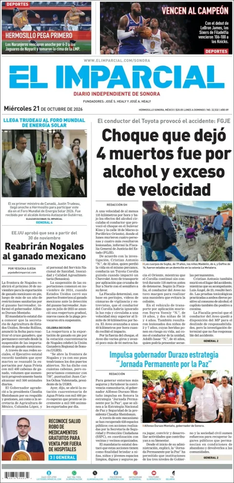 Portada de El Imparcial