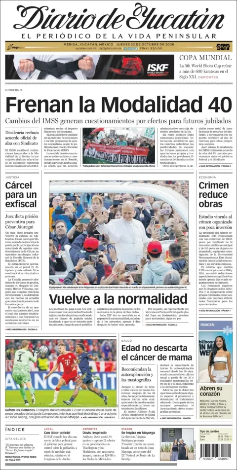 Portada de Diario de Yucatán