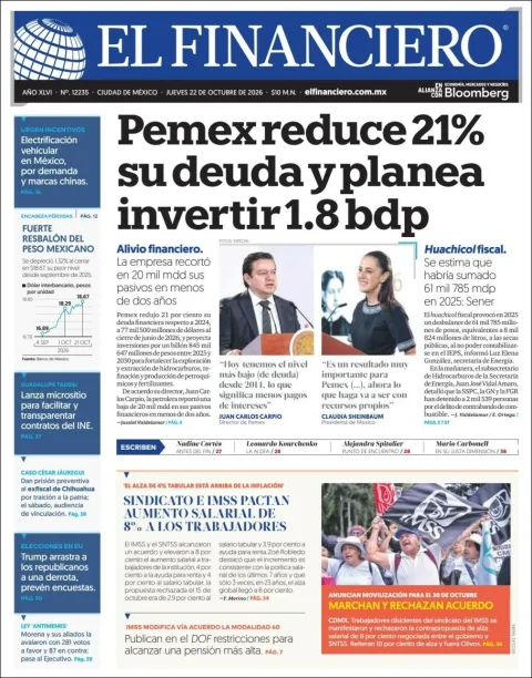 Portada de El Financiero