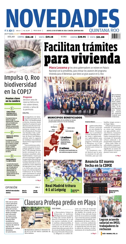 Portada de Novedades Quintana Roo