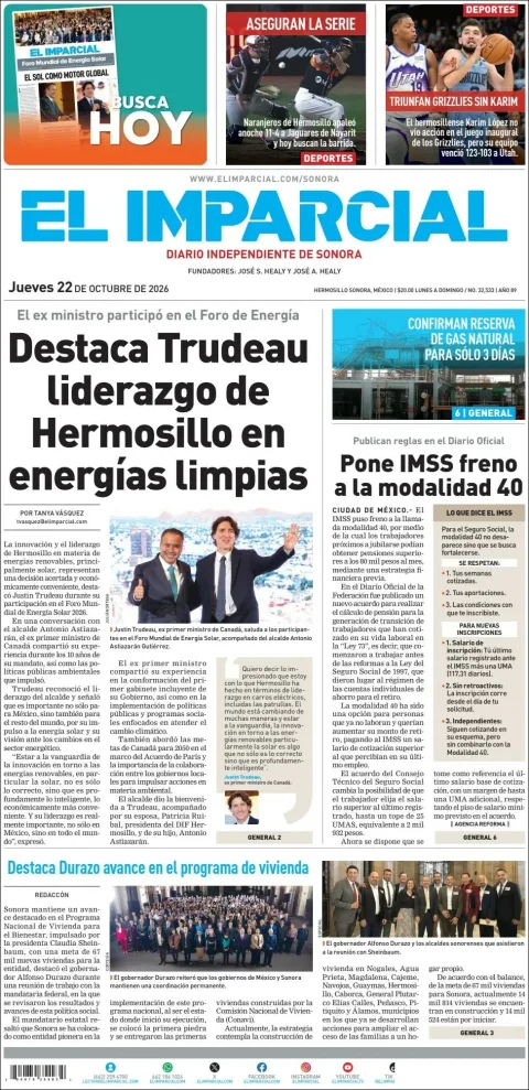 Portada de El Imparcial