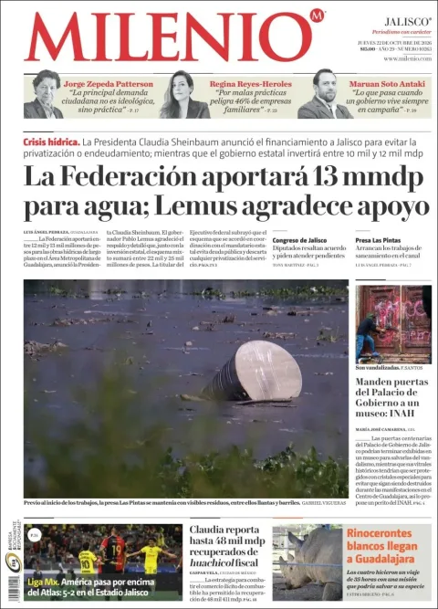 Portada de Milenio Jalisco
