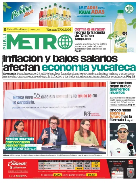 Portada de Publimetro Mérida