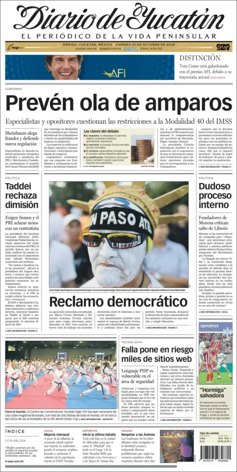 Portada de Diario de Yucatán