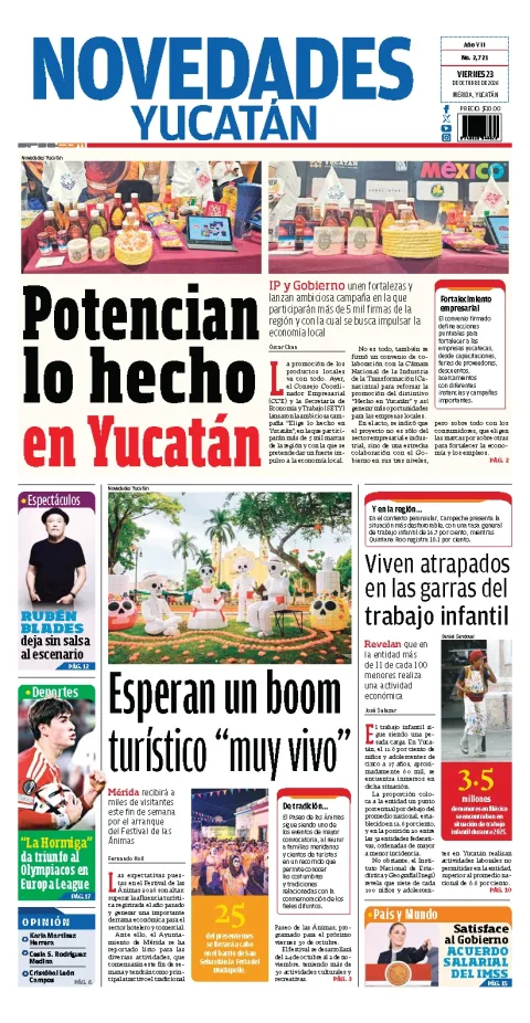Portada de Novedades Yucatán