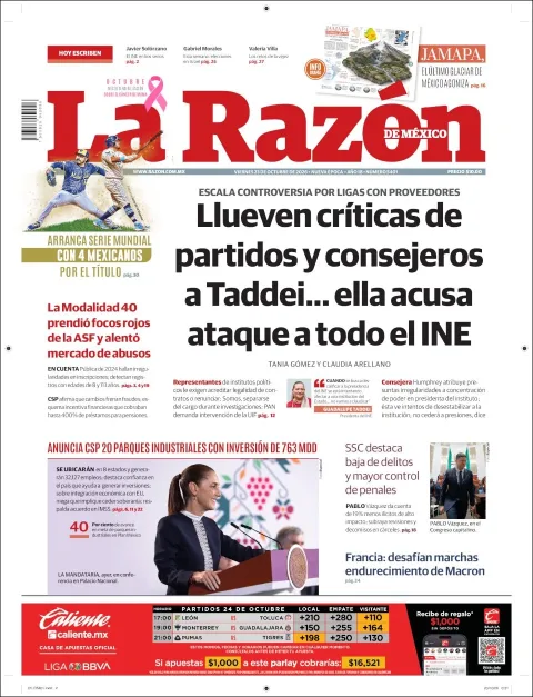 Portada de La Razón