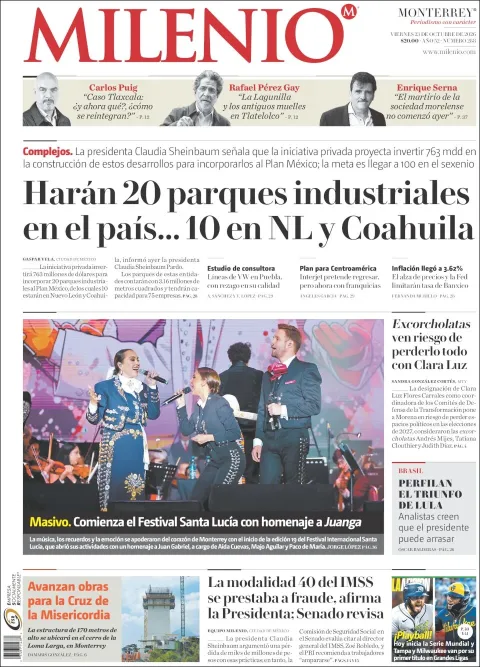 Portada de Milenio Monterrey