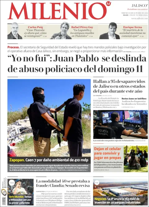 Portada de Milenio Jalisco