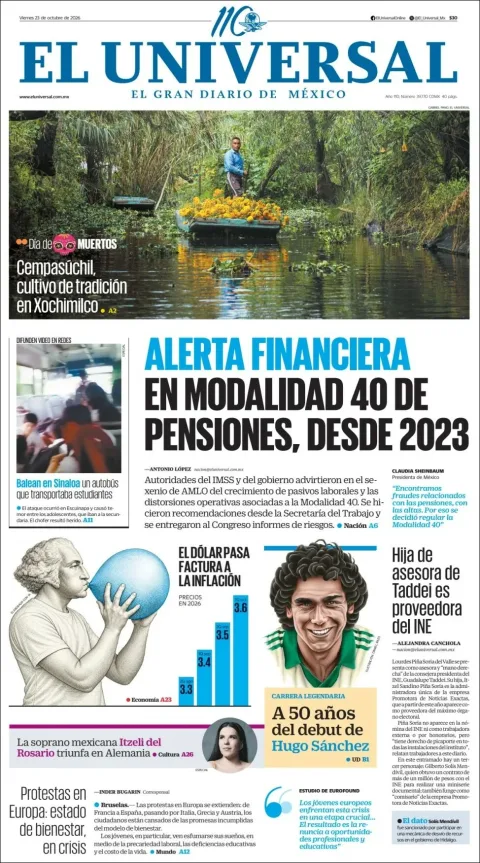 Portada de El Universal