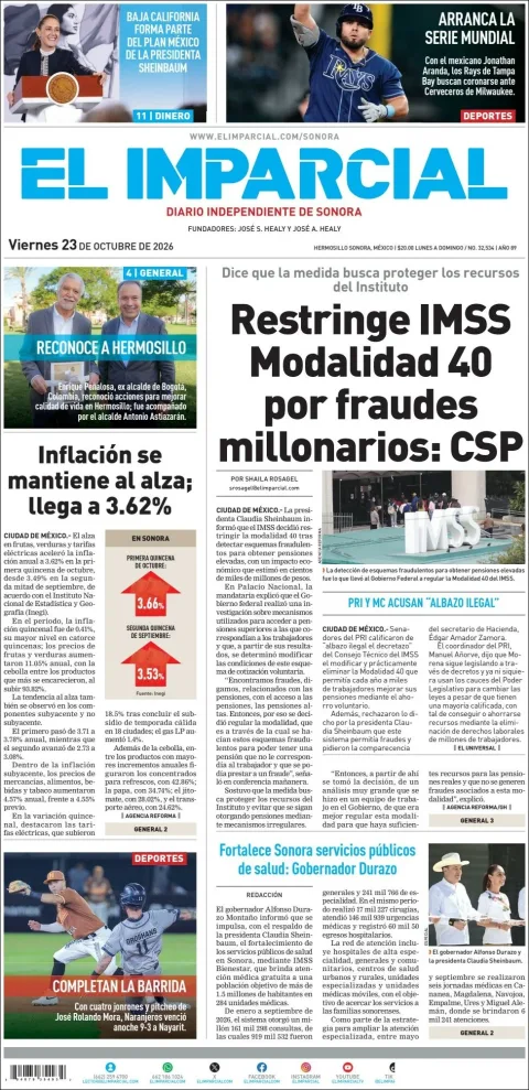 Portada de El Imparcial