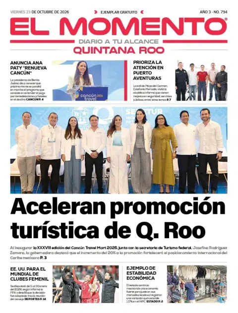 Portada de El Momento Quintana Roo