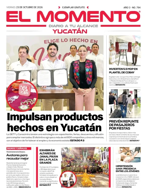 Portada de El Momento Yucatán