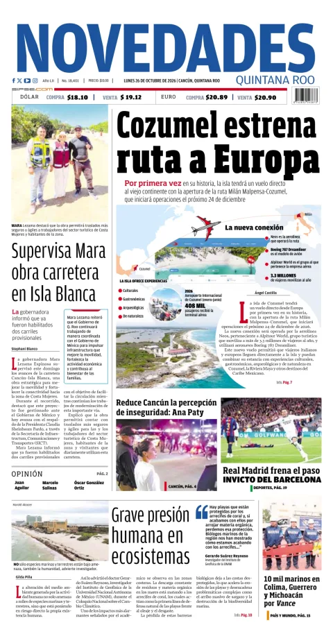 Portada de Novedades Quintana Roo
