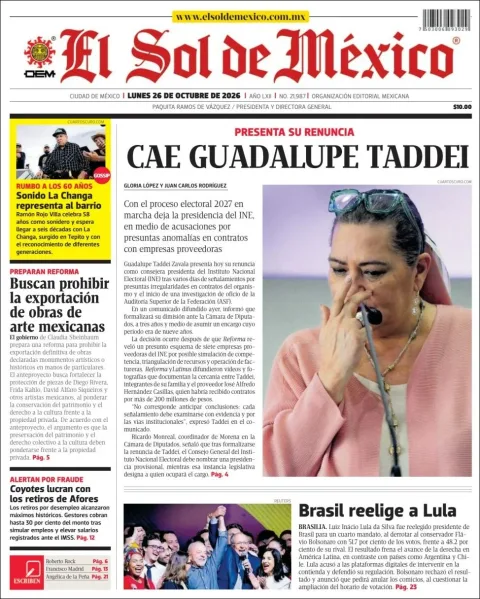 Portada de El Sol de México