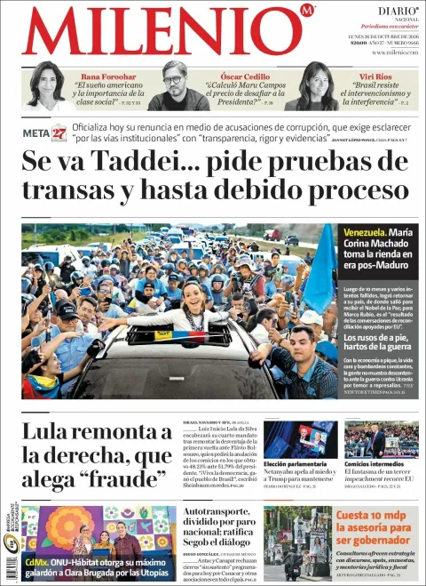 Portada de Milenio
