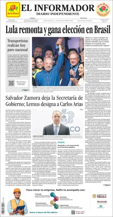 Portada de El Informador