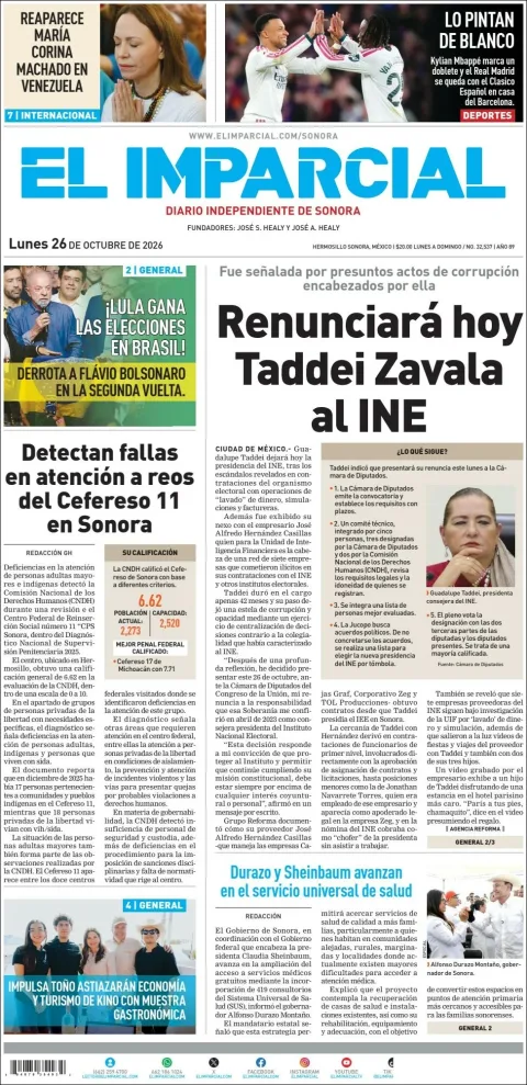 Portada de El Imparcial
