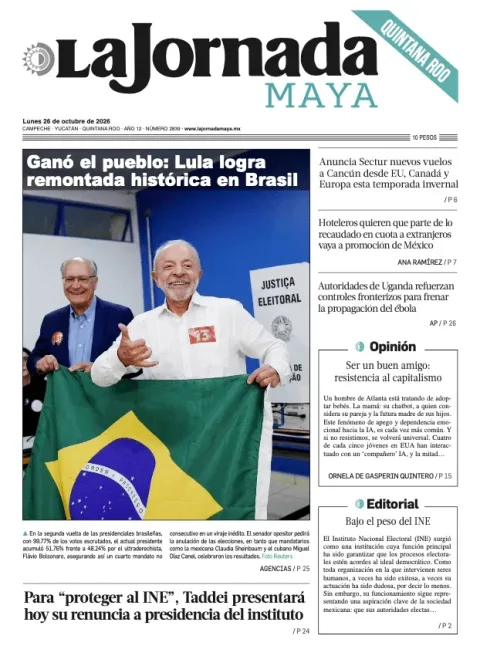 Portada de La Jornada Maya Quintana Roo