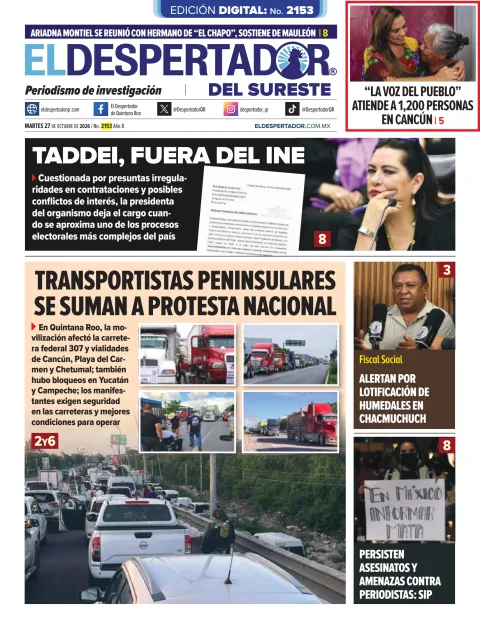 Portada de El Despertador de Quintana Roo