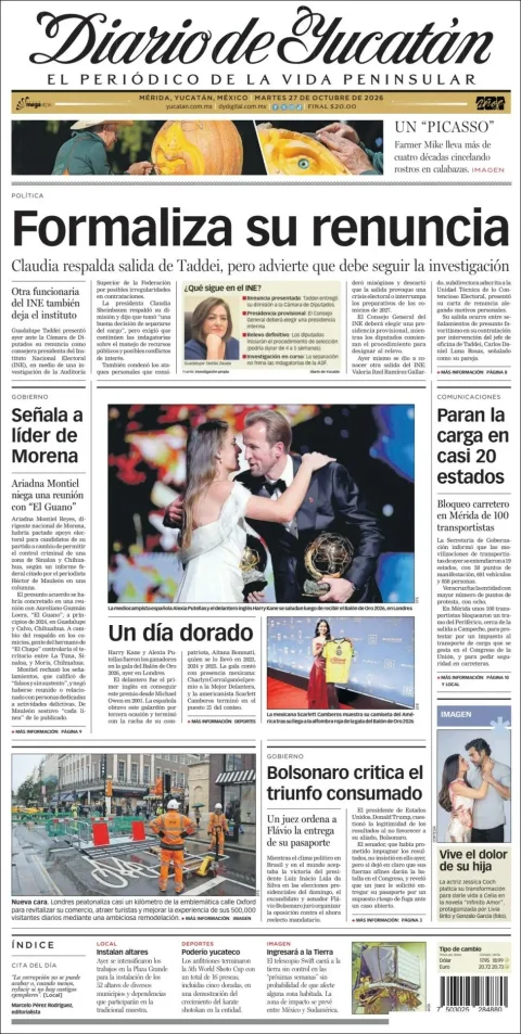 Portada de Diario de Yucatán