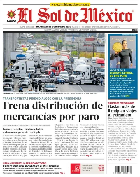 Portada de El Sol de México