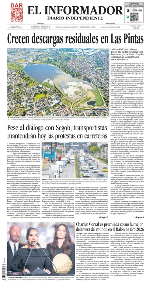 Portada de El Informador