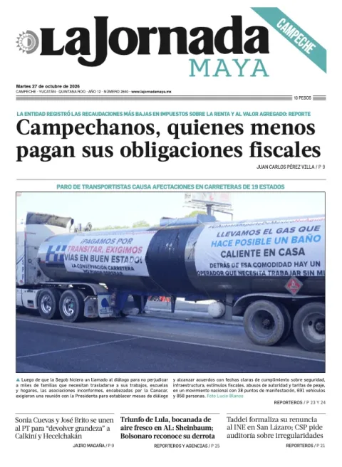 Portada de La Jornada Maya Campeche