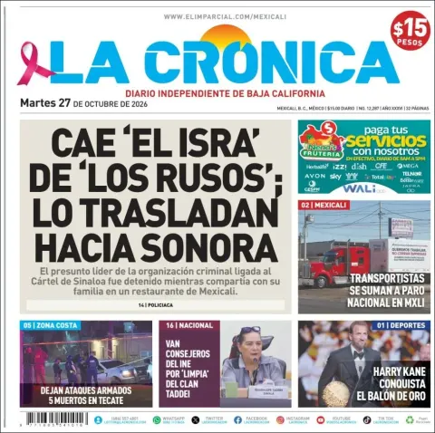 Portada de La Crónica