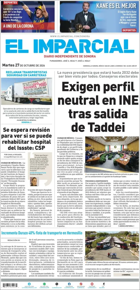 Portada de El Imparcial