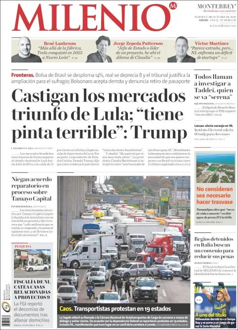 Portada de Milenio Monterrey