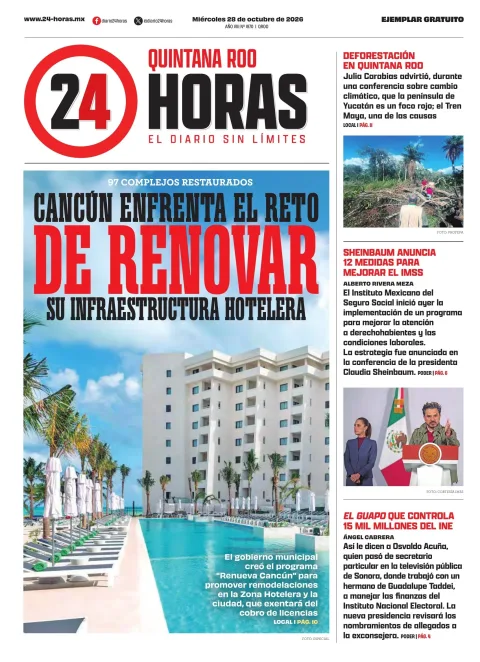 Portada de 24 Horas Quintana Roo