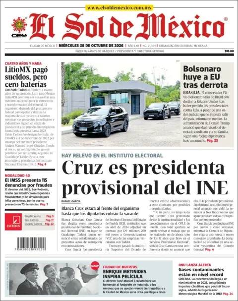 Portada de El Sol de México