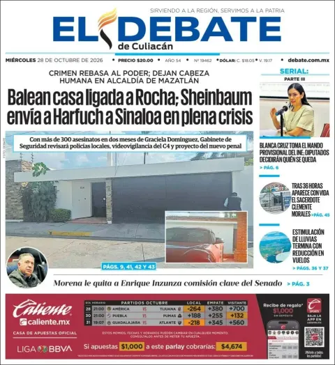 Portada de El Debate de Culiacán
