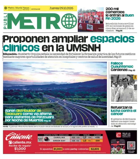 Portada de Publimetro Morelia