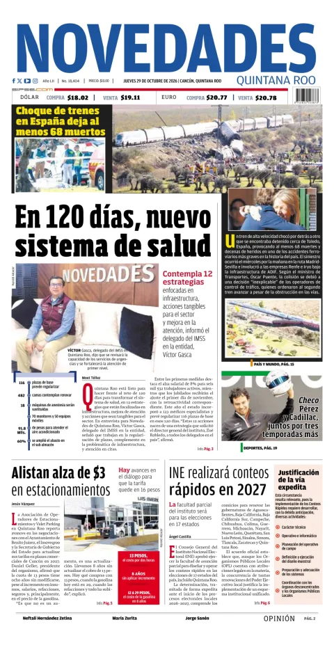 Portada de Novedades Quintana Roo