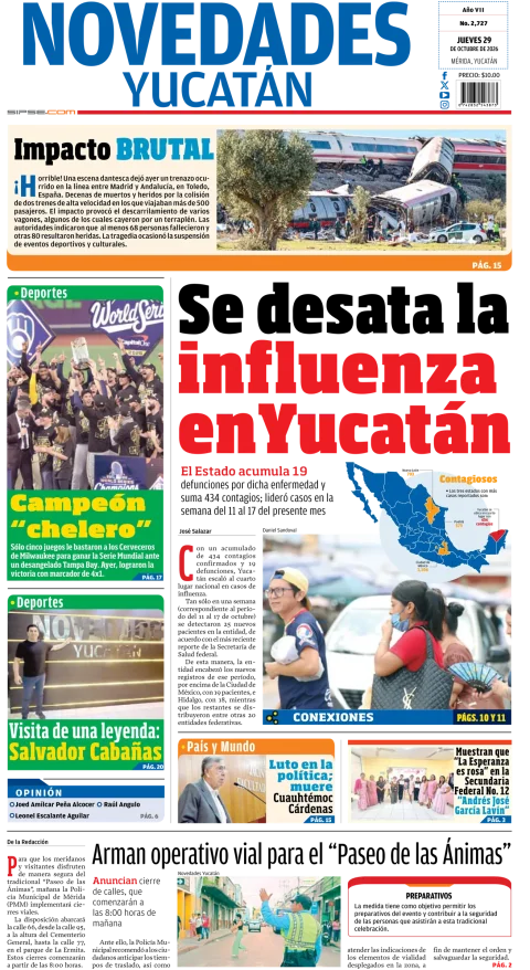 Portada de Novedades Yucatán