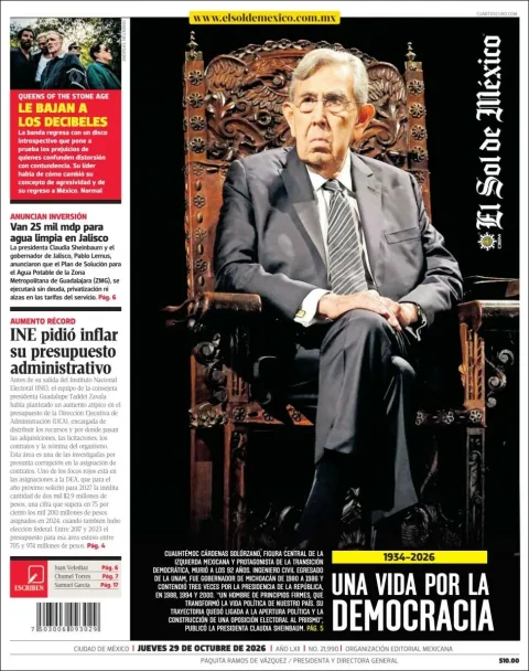 Portada de El Sol de México