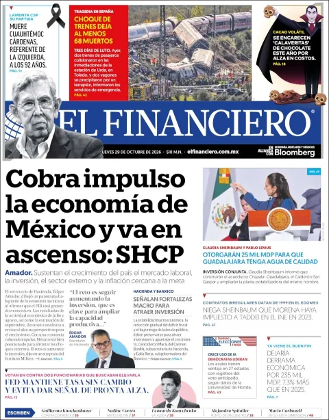 Portada de El Financiero
