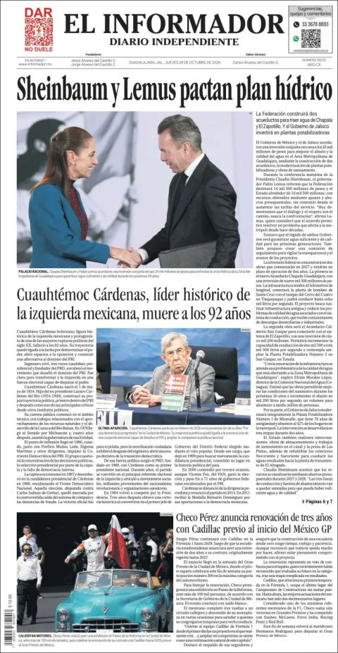 Portada de El Informador