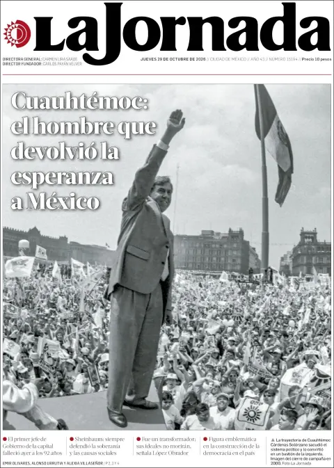 Portada de La Jornada