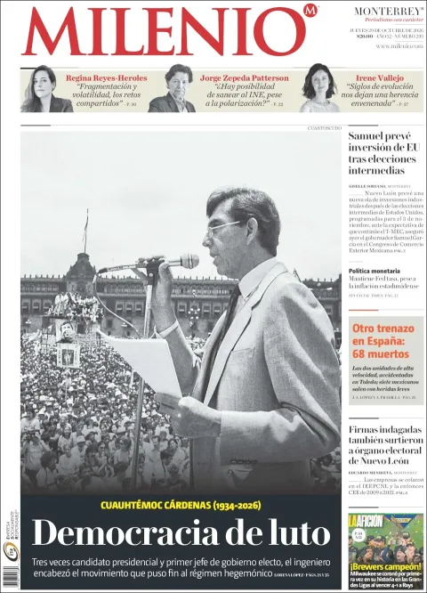 Portada de Milenio Monterrey