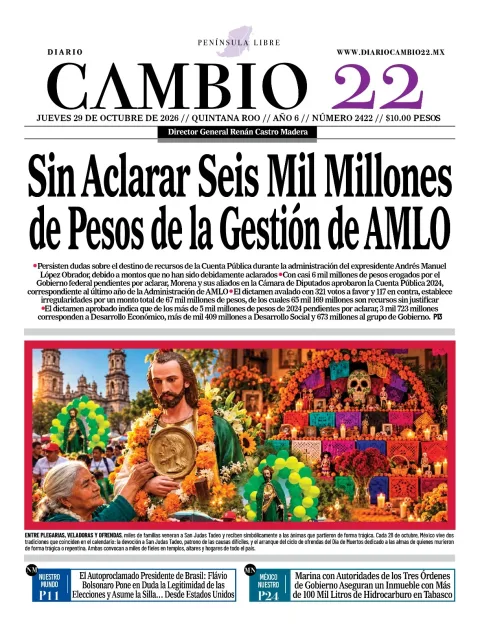 Portada de Diario Cambio 22 (Contraportada)