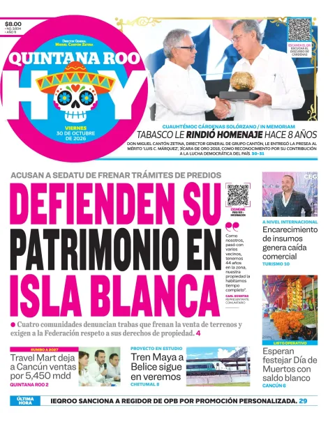 Portada de Quintana Roo Hoy (Portada)
